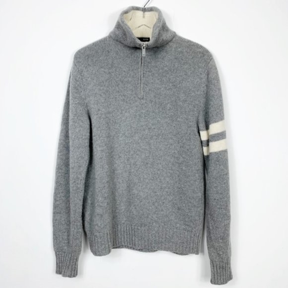 Benson Gray Wool Blend 1/4 Zip Sweater - Picture 5 of 7